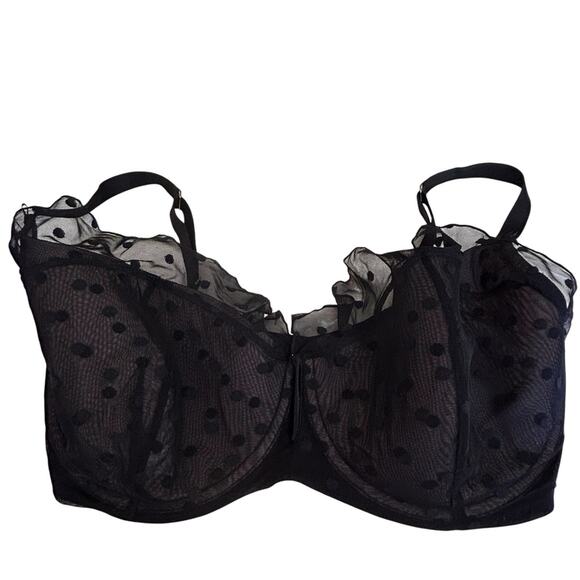 Cacique Other - Cacique 38H French Balconette Bra With Polka Dot Ruffle Design EUC